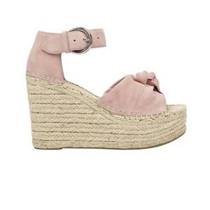 Marc Fisher Anty Suede Platform Wedge Espadrille Sandals